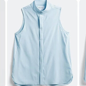 Ministry of Supply Juno Mock Neck Tank Top Blue Medium NEW